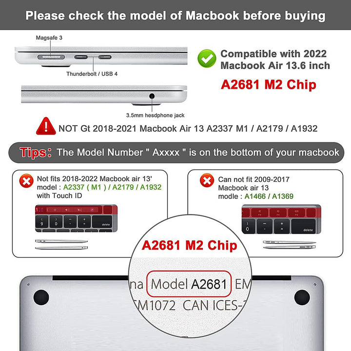 Techprotectus - MacBook case for 2022 MacBook Air 13.6" with Apple M2 Chip-Crystal Clear  (Model A2681)_4