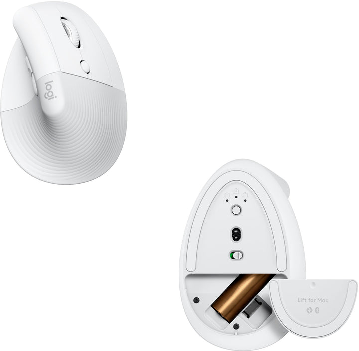 Logitech - Lift for Mac Bluetooth Ergonomic Mouse with 4 Customizable Buttons - Off-White_4