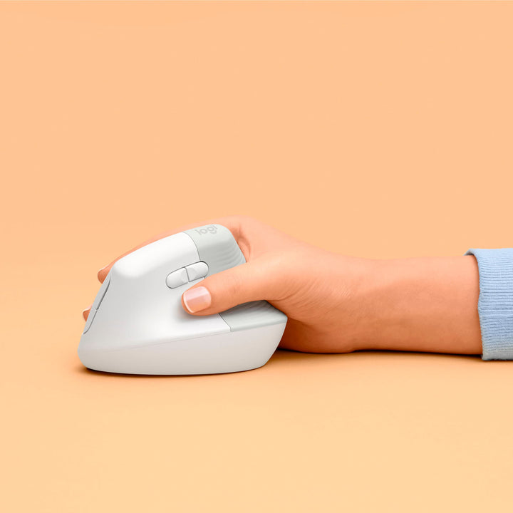 Logitech - Lift for Mac Bluetooth Ergonomic Mouse with 4 Customizable Buttons - Off-White_5