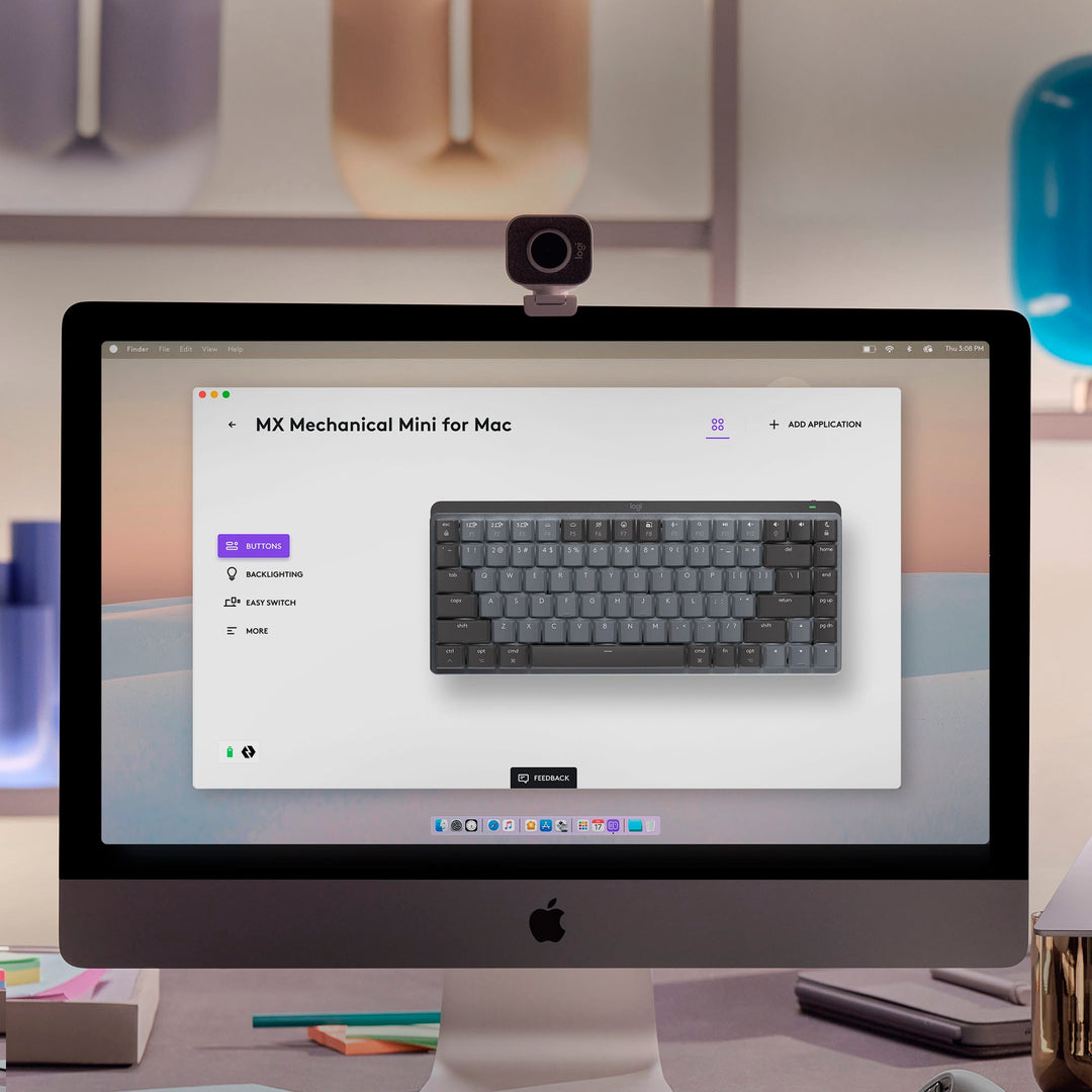 Logitech - MX Mechanical Mini for Mac Compact Wireless Mechanical Clicky Switch Keyboard for macOS/iPadOS/iOS with Backlit Keys - Space Gray_8