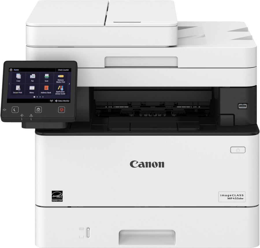 Canon - imageCLASS MF455dw Wireless Black-and-White All-In-One Laser Printer with Fax - White_0
