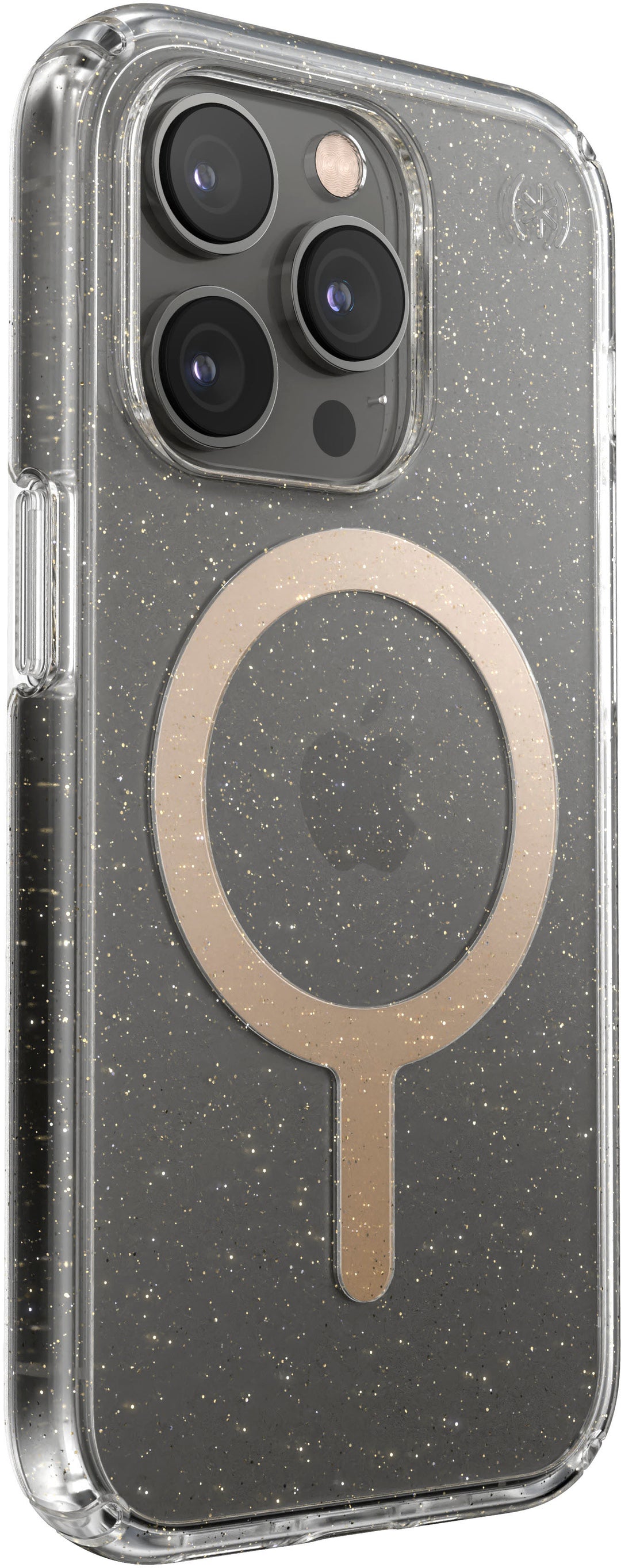 Speck - Presidio Perfect-Clear Case with MagSafe for Apple iPhone 14 Pro - Gold Glitter_5