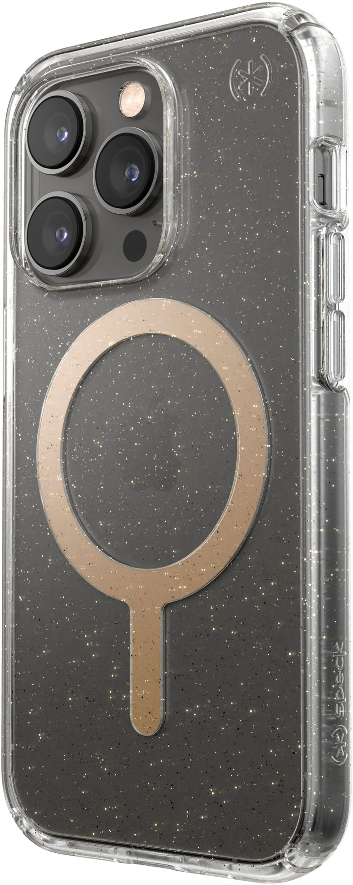 Speck - Presidio Perfect-Clear Case with MagSafe for Apple iPhone 14 Pro - Gold Glitter_2