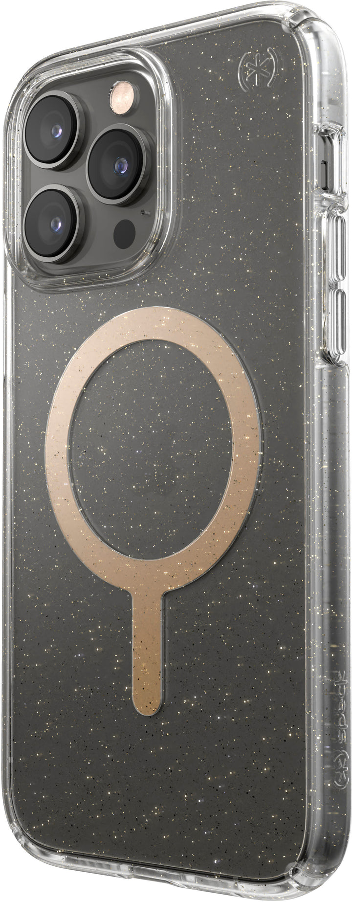 Speck - Presidio Perfect-Clear Case with MagSafe for Apple iPhone 14 Pro Max - Gold Glitter_2