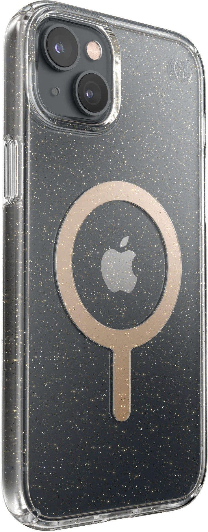 Speck - Presidio Perfect-Clear Case with MagSafe for Apple iPhone 14 Plus - Gold Glitter_5