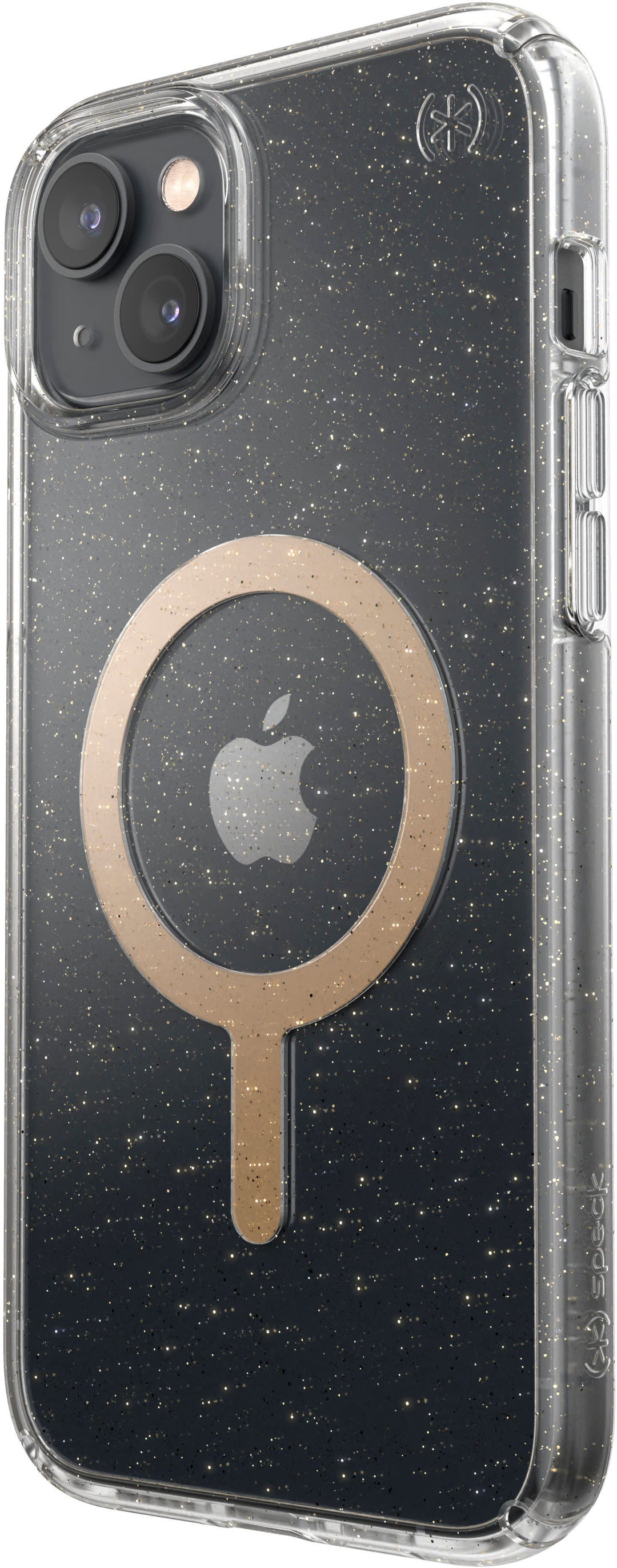 Speck - Presidio Perfect-Clear Case with MagSafe for Apple iPhone 14 Plus - Gold Glitter_2