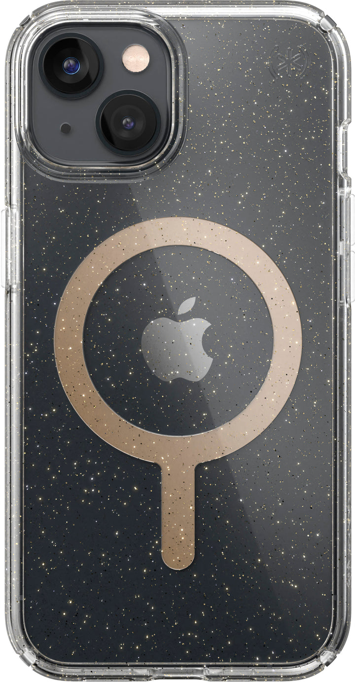 Speck - Presidio Perfect-Clear Case with MagSafe for Apple iPhone 14 - Gold Glitter_0