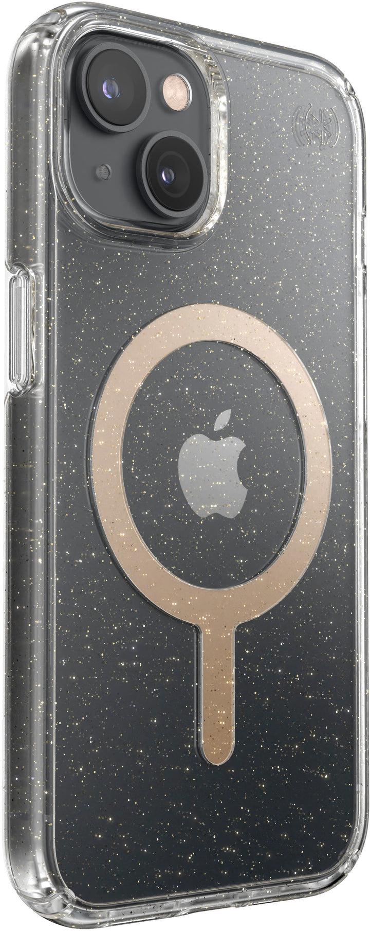 Speck - Presidio Perfect-Clear Case with MagSafe for Apple iPhone 14 - Gold Glitter_5