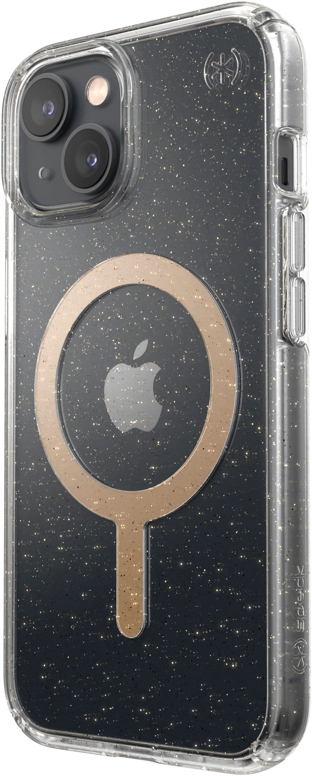 Speck - Presidio Perfect-Clear Case with MagSafe for Apple iPhone 14 - Gold Glitter_2
