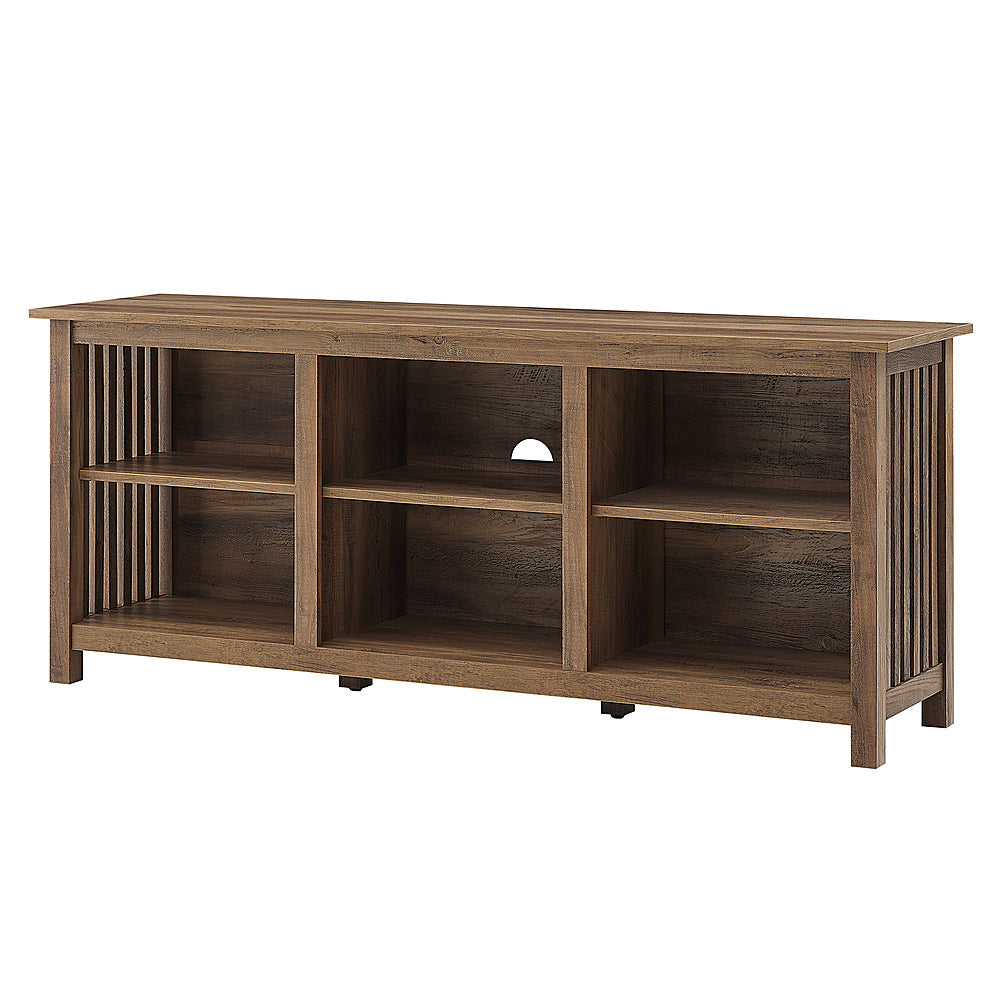 Walker Edison - Mission-Style 6-Cubby TV Stand for Most TVs up to 65” - Rustic Oak_1