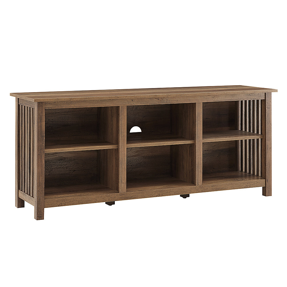 Walker Edison - Mission-Style 6-Cubby TV Stand for Most TVs up to 65” - Rustic Oak_3