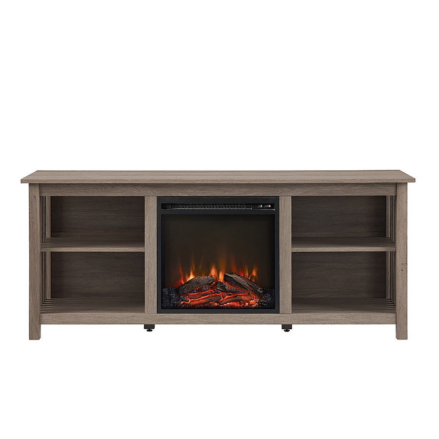 Walker Edison - Mission-Style Fireplace TV Stand for Most TVs up to 65” - Driftwood_0
