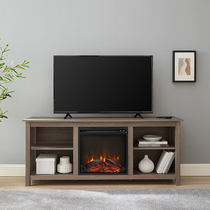 Walker Edison - Mission-Style Fireplace TV Stand for Most TVs up to 65” - Driftwood_7