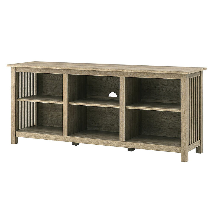 Walker Edison - Mission-Style 6-Cubby TV Stand for Most TVs up to 65” - Driftwood_1