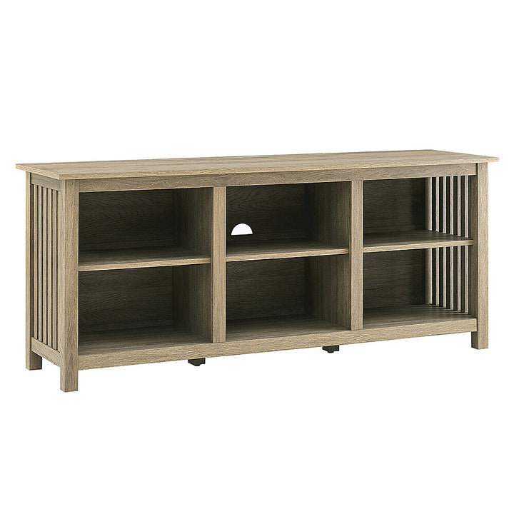 Walker Edison - Mission-Style 6-Cubby TV Stand for Most TVs up to 65” - Driftwood_3