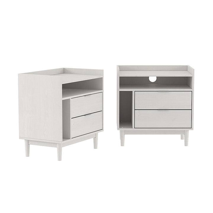 Walker Edison - Boho Solid Wood Nightstand (set of 2) - White_2