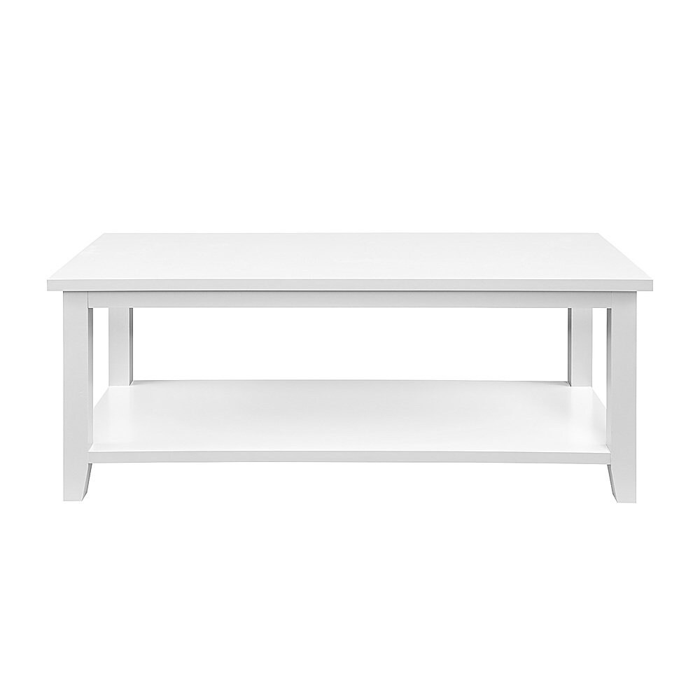 Walker Edison - Modern Minimal Coffee Table with Lower Shelf - Solid White_6