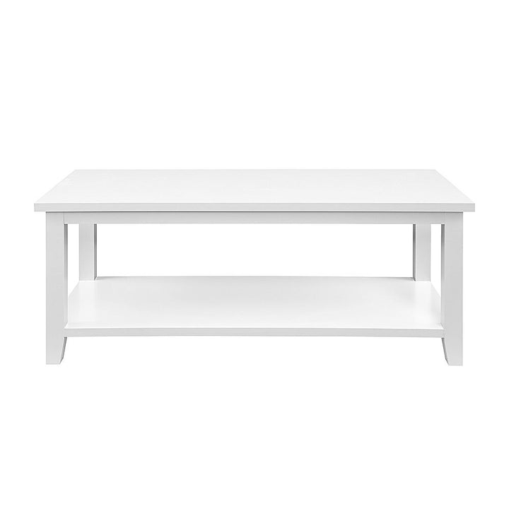 Walker Edison - Modern Minimal Coffee Table with Lower Shelf - Solid White_6