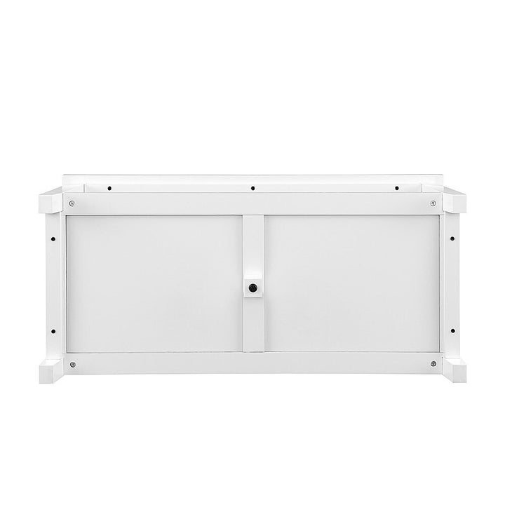 Walker Edison - Modern Minimal Coffee Table with Lower Shelf - Solid White_9