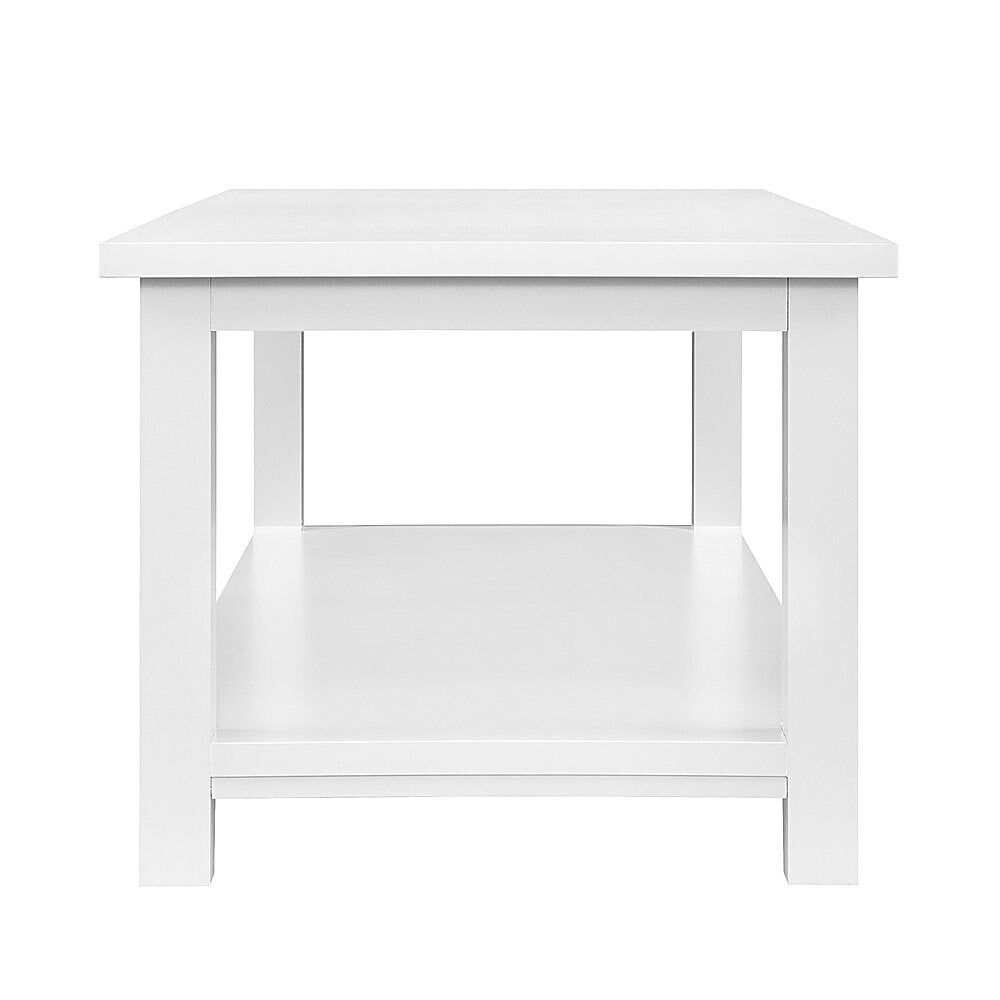 Walker Edison - Modern Minimal Coffee Table with Lower Shelf - Solid White_7