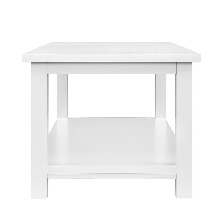 Walker Edison - Modern Minimal Coffee Table with Lower Shelf - Solid White_7