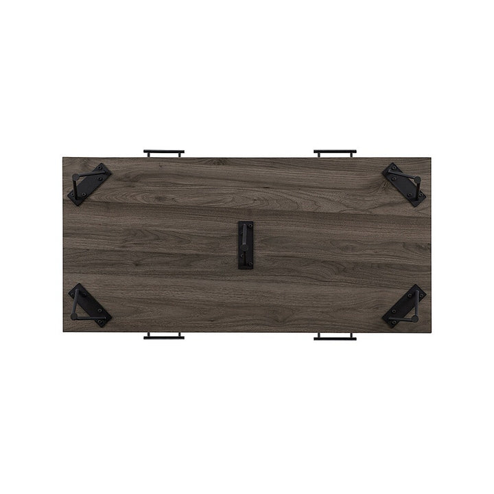 Walker Edison - Contemporary Minimalist 2-Drawer Coffee Table - Slate Grey/Black_10