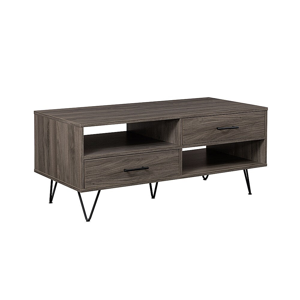 Walker Edison - Contemporary Minimalist 2-Drawer Coffee Table - Slate Grey/Black_4