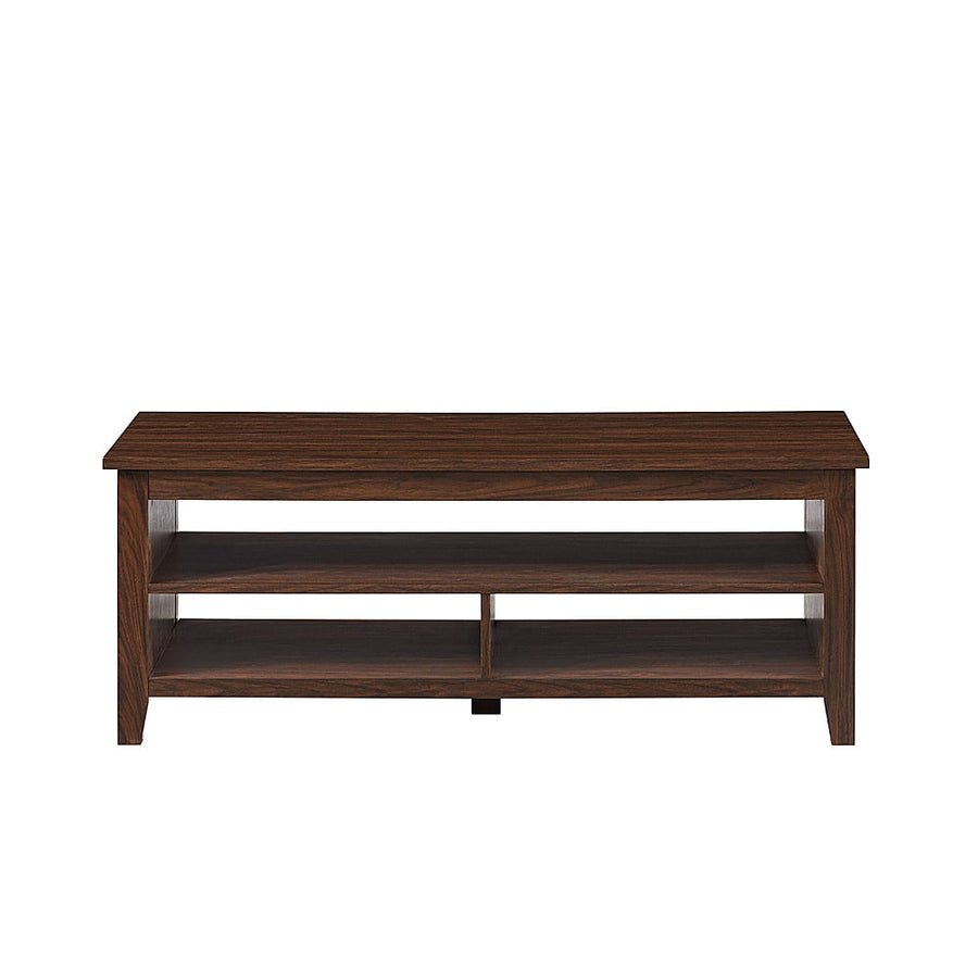 Walker Edison - Coastal Grooved-Panel Storage Coffee Table - Dark Walnut_0