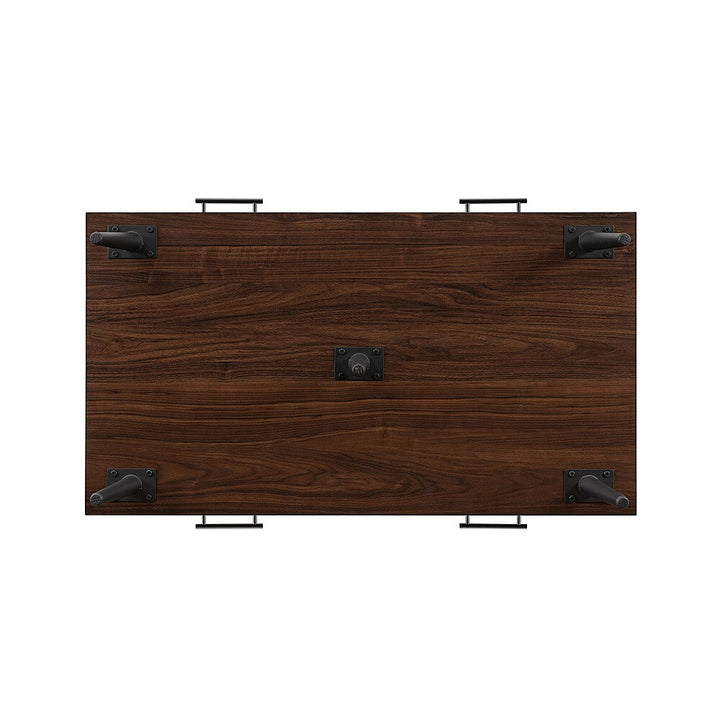 Walker Edison - Contemporary 2-Drawer Coffee Table with Open Storage - Dark Walnut/Black_10