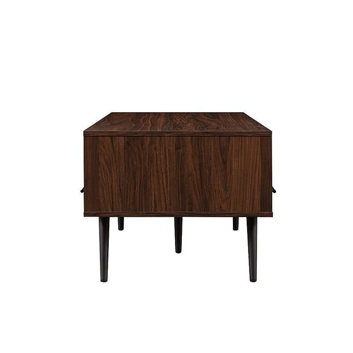 Walker Edison - Contemporary 2-Drawer Coffee Table with Open Storage - Dark Walnut/Black_8