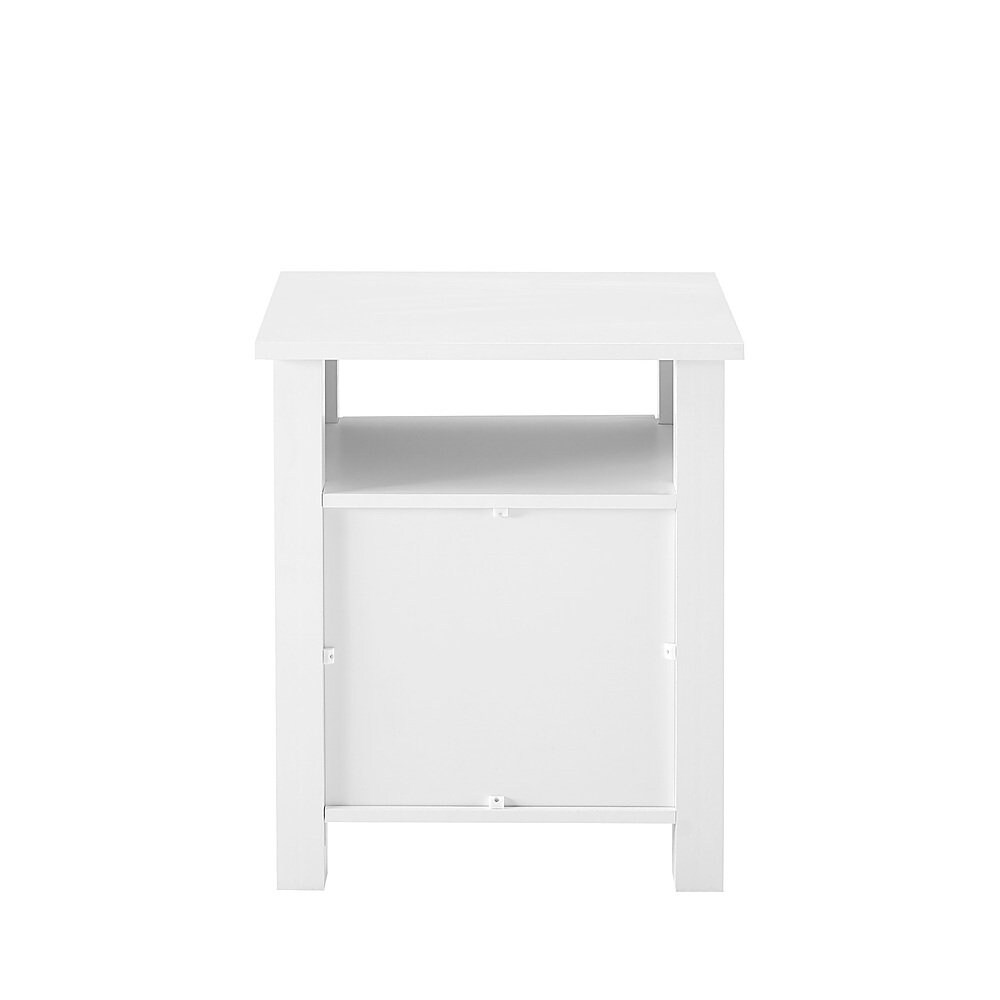 Walker Edison - Classic Glass-Door Side Table with Cubby - Solid White_7