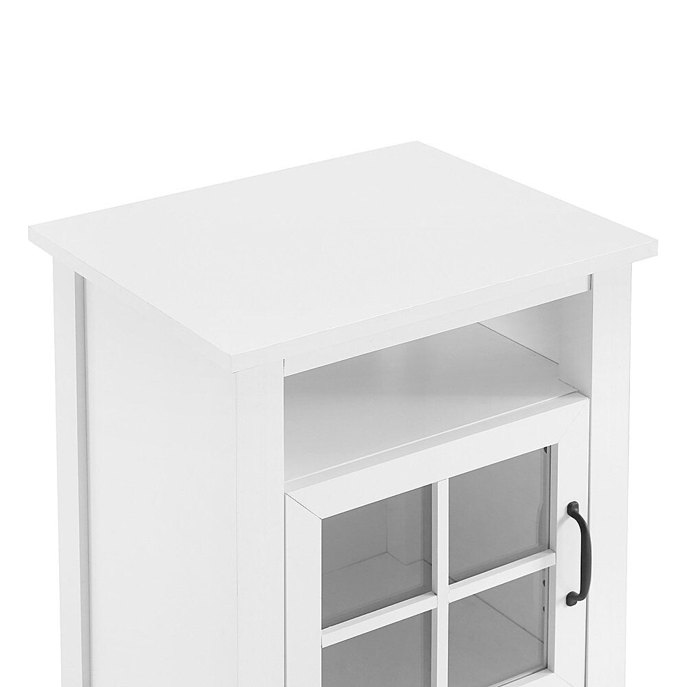 Walker Edison - Classic Glass-Door Side Table with Cubby - Solid White_8