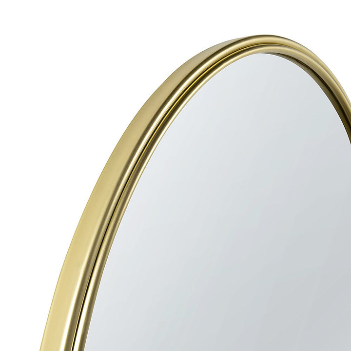 Walker Edison - Modern Minimalist Round Wall Mirror - Gold_6