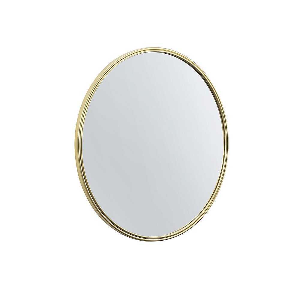 Walker Edison - Modern Minimalist Round Wall Mirror - Gold_1