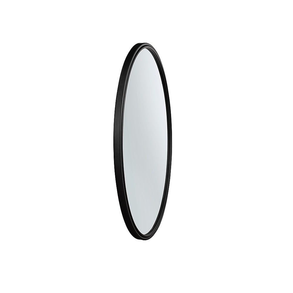 Walker Edison - Modern Minimalist Round Wall Mirror - Black_7