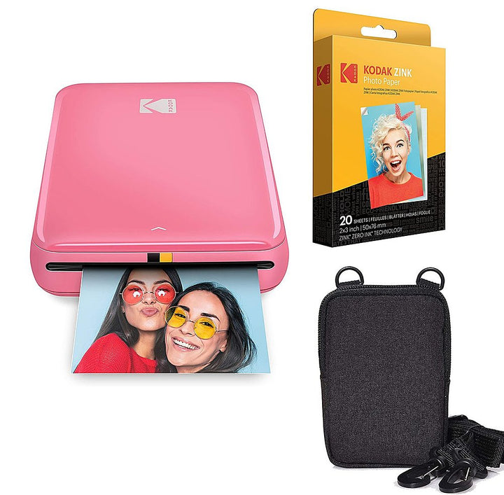 Kodak - Step AMZRODMP20K2PK 2x3 Instant Photo Printer Zink Technology, Bluetooth/NFC with Carrying Case and Zink Paper - Pink_0