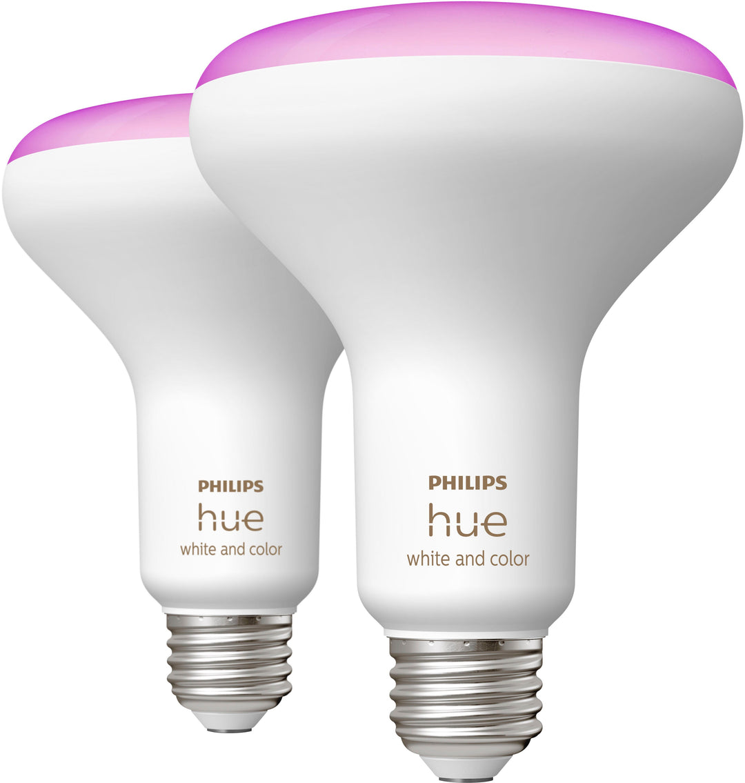 Philips - Hue White and Color Ambiance BR30 Bluetooth 85W Smart LED Bulb (2-pack)_2