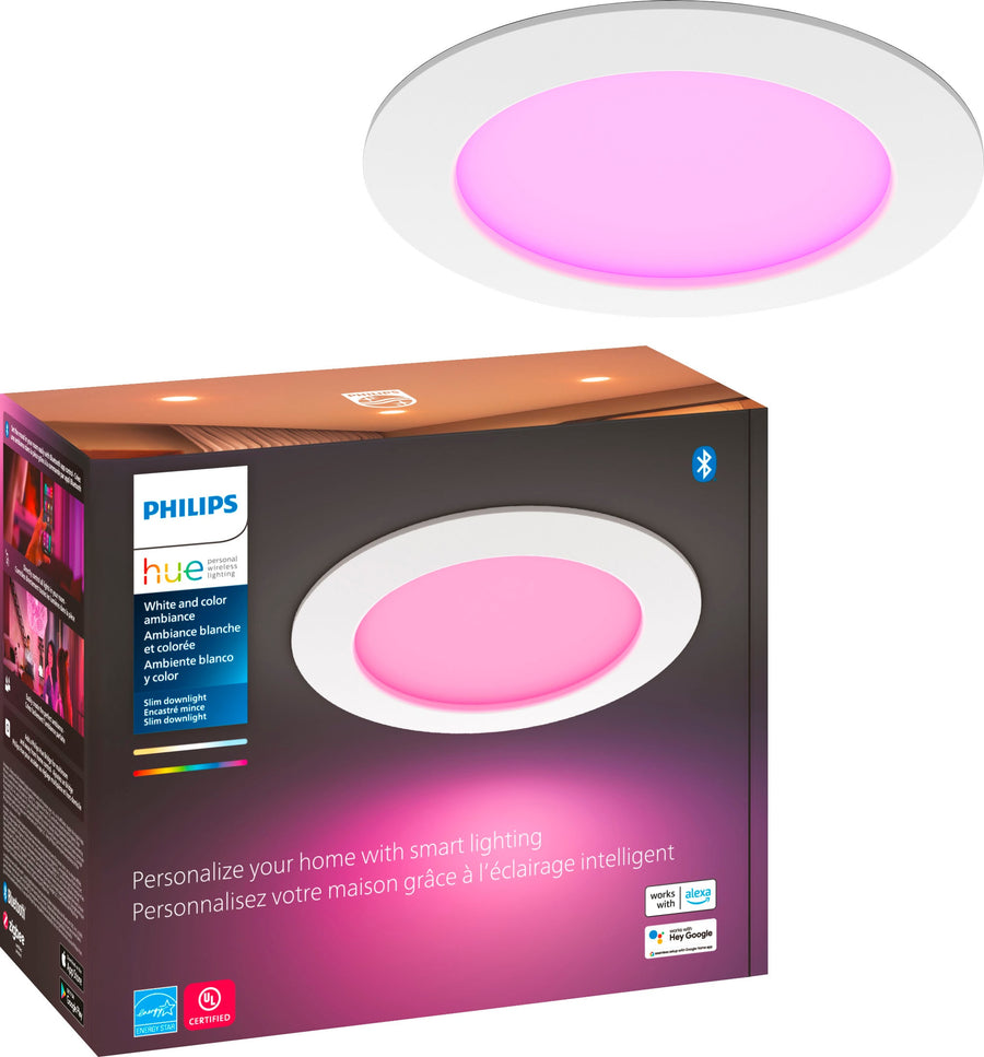 Philips - Hue White and Color Ambiance Slim Downlight 6" - White_0