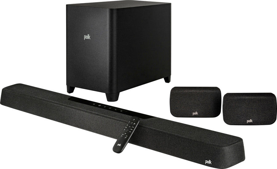 Polk Audio - MagniFi Max AX SR Dual 2.5” Drivers Three 0.75” Tweeters and Four 1” X 3” Mid-Woofers Sound Bar with Wireless Subwoofer - Black_0