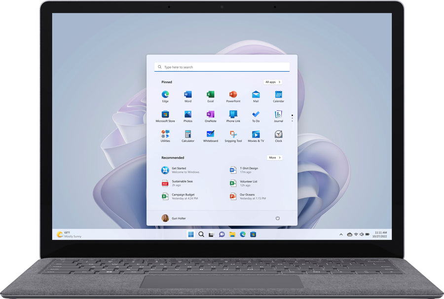 Microsoft - Surface Laptop 5 – 13.5” Touch Screen – Intel Evo Platform Core i5 – 8GB Memory – 256GB SSD (Latest Model) - Platinum_0