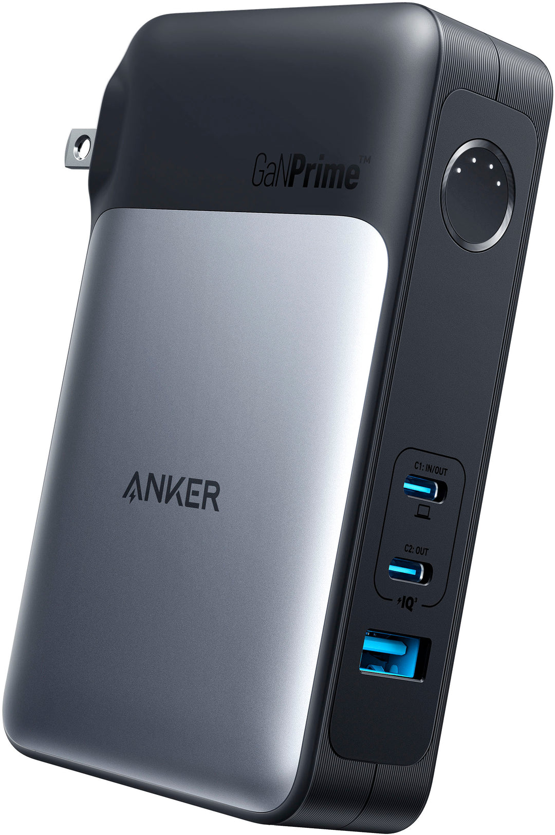 Anker - 733 10k mAh 2-in-1 Portable Battery with GaN and 65W Fast Wall charger for iPhone, Samsung, Tablets, and Laptops - Black_1
