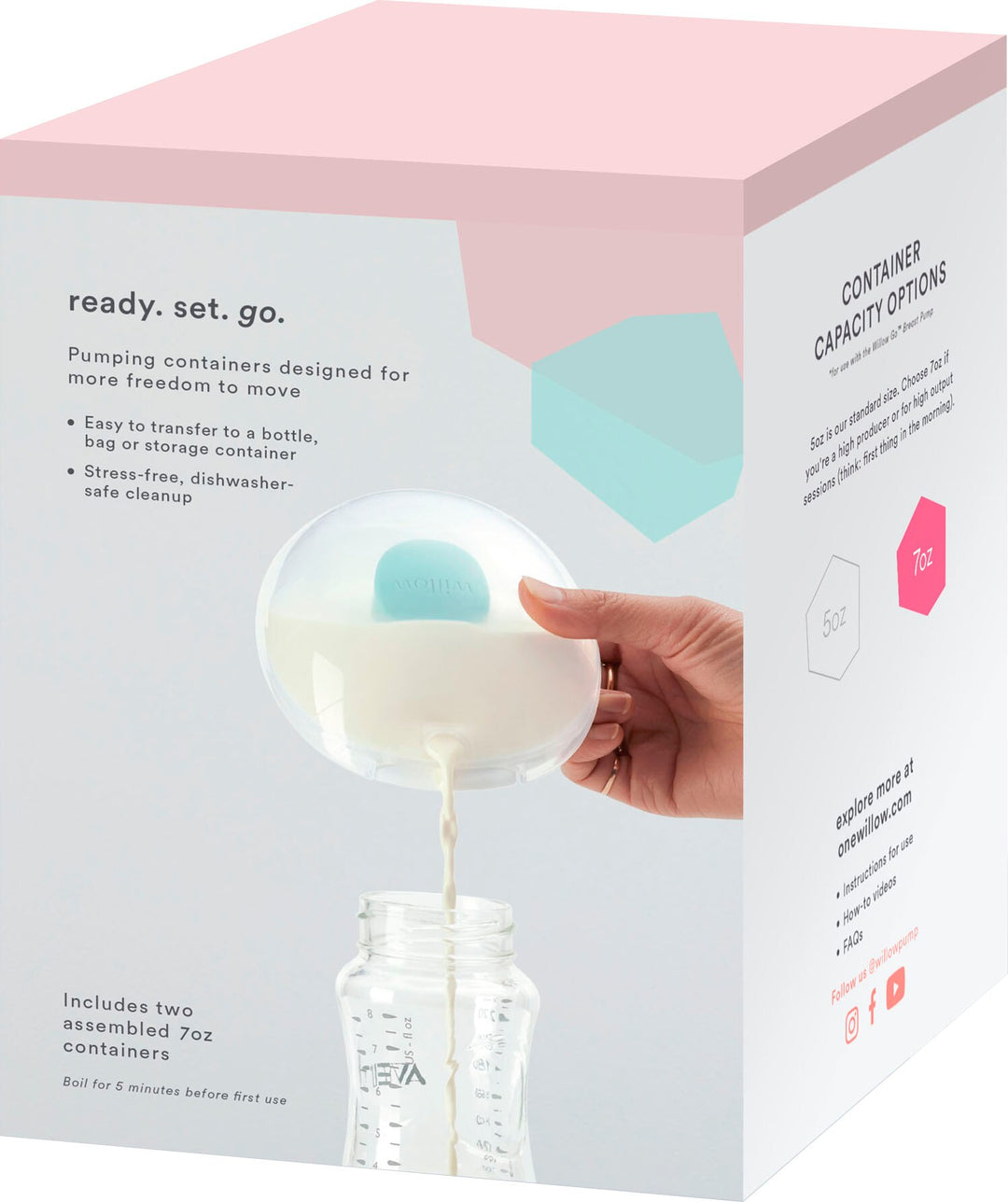 Willow Go™ Wearable Breast Pump 7 oz. Reusable Container Set (2-Pack)_2