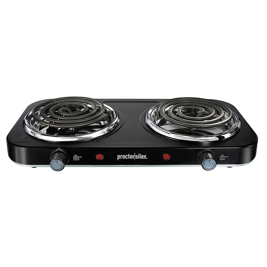 Proctor Silex Electric Double Burner Cooktop with Adjustable Temperature - BLACK_0