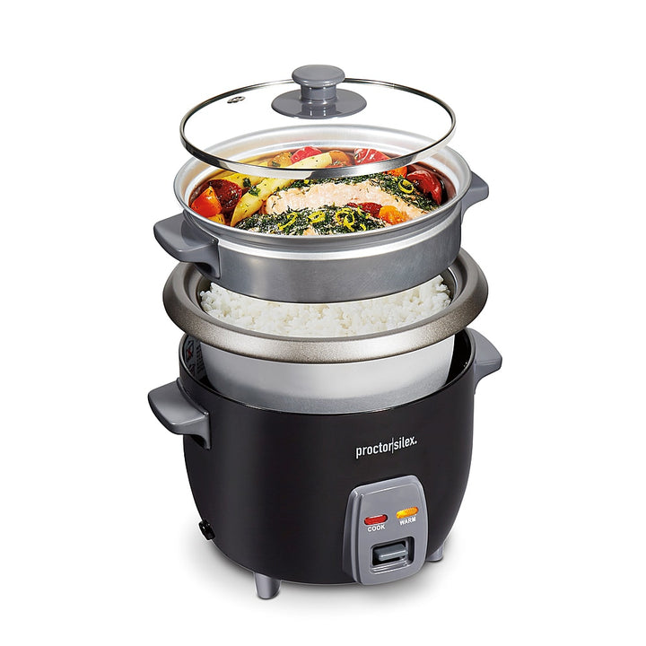 Proctor Silex 6 Cup Rice Cooker & Steamer - BLACK_4