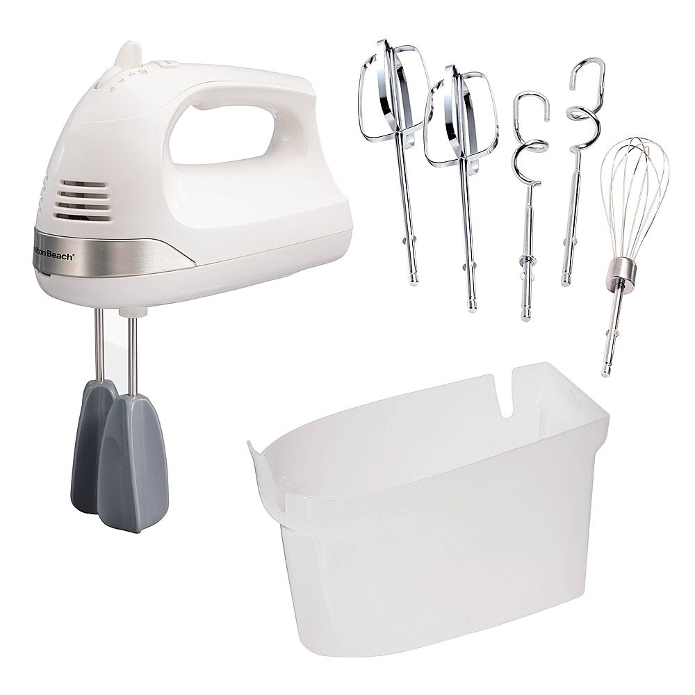 Hamilton Beach 6 Speed Hand Mixer with Easy Clean Beaters and Snap-On Case - WHITE_5