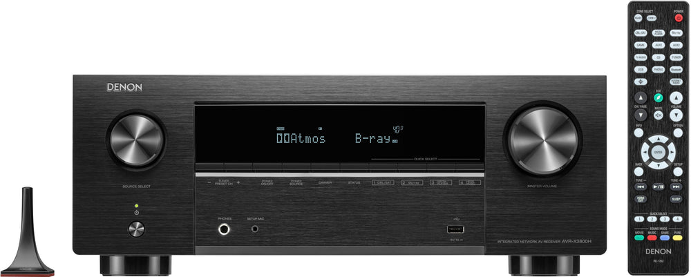 Denon - AVR-X3800H 105W 9 Ch Bluetooth Capable HDR Compatible with HEOS and Dolby Atmos 8K Ultra HD AV Home Theater Receiver - Black_1