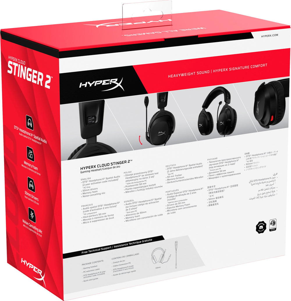 HyperX - Cloud Stinger 2 Wired DTS Headphone:X Gaming Headset for PC - Black_1
