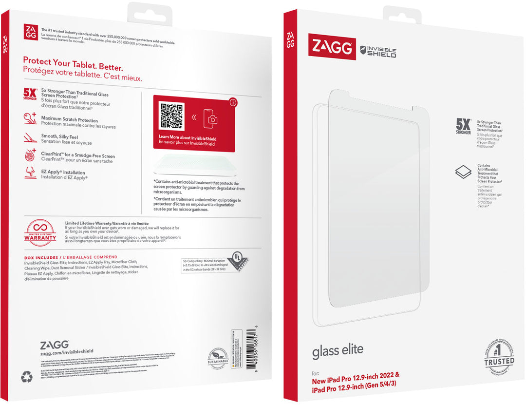 ZAGG - Glass Elite for Apple iPad 12.9" iPad Pro (Gen 3, 4, 5 & 6)_2