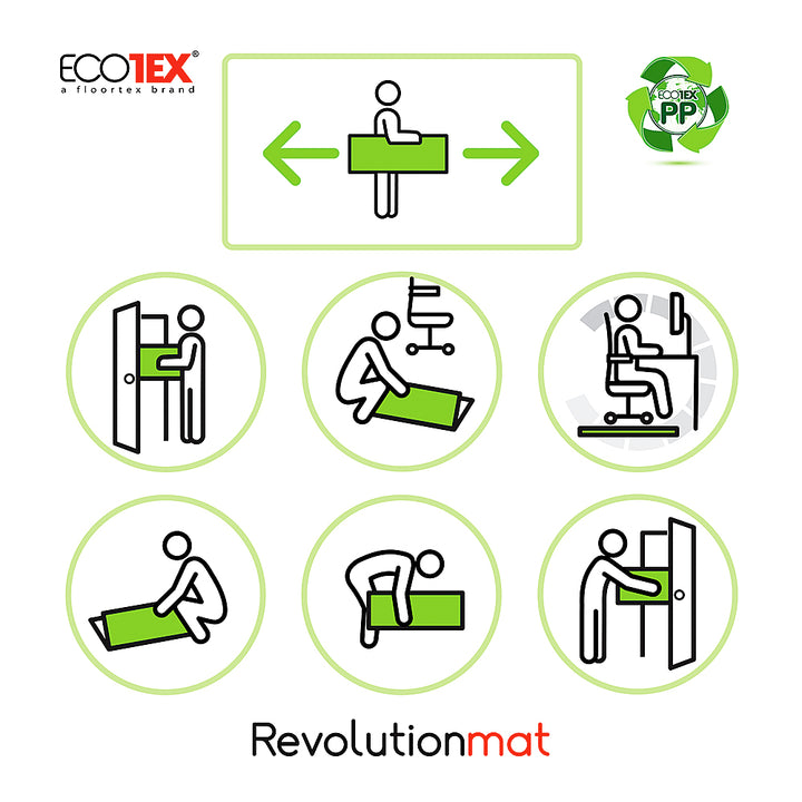 Floortex - Ecotex Polypropylene Rectangular Foldable Chair Mat for Carpets - 36" x 48" - White_4
