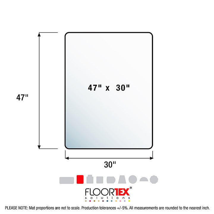 Floortex - Ecotex Polypropylene Rectangular Anti Slip Chair Mat for Hard Floors - 30" x 47" - White_6